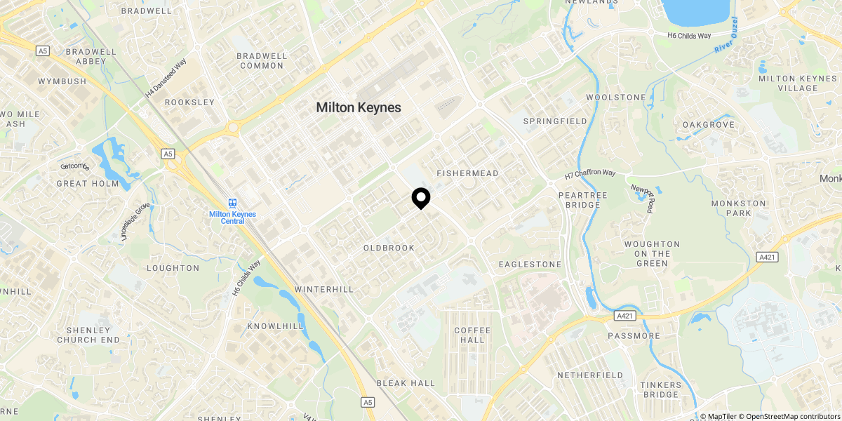 Approximate location of Carrick Road, Fishermead, Milton Keynes, MK6 2LS
